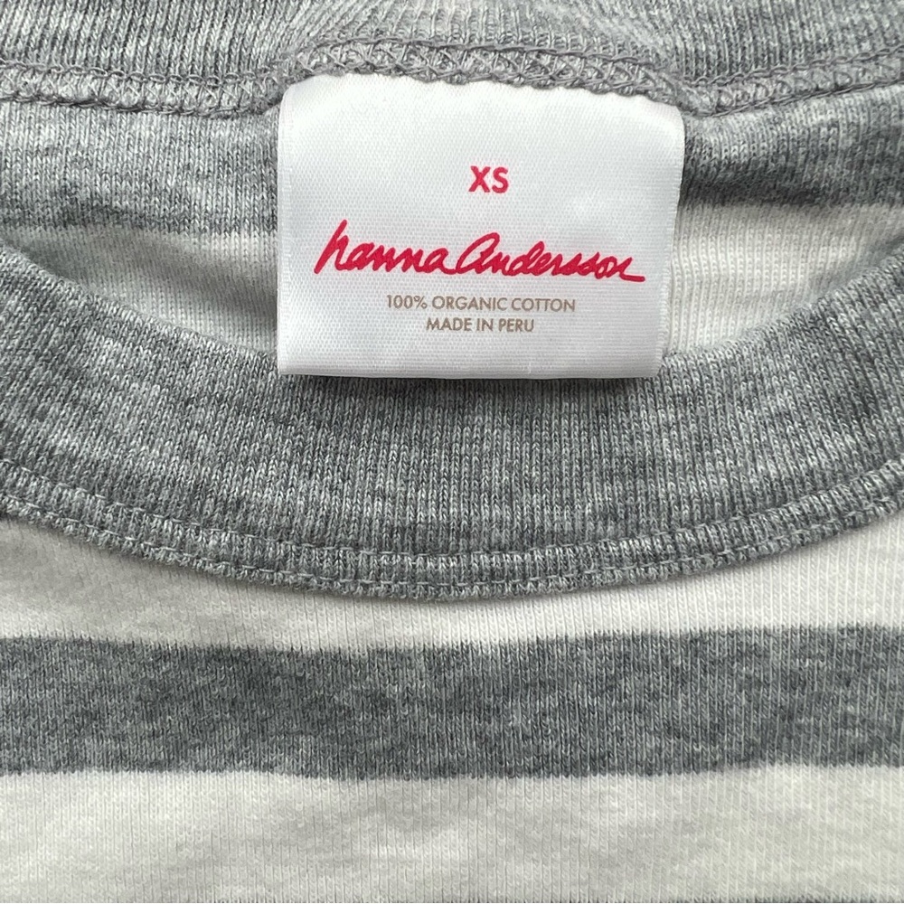 Hanna Andersson Adult Women’s Gray + White Striped Long John Pajama Set Size XS - Picture 4 of 6
